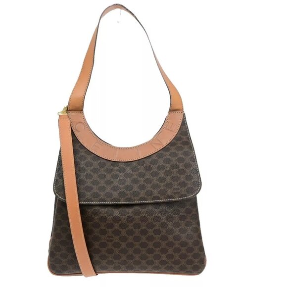 authenticity guaranteed CELINE Logo Macadam 2Way Shoulder Hand Bag - Picture 1 of 16